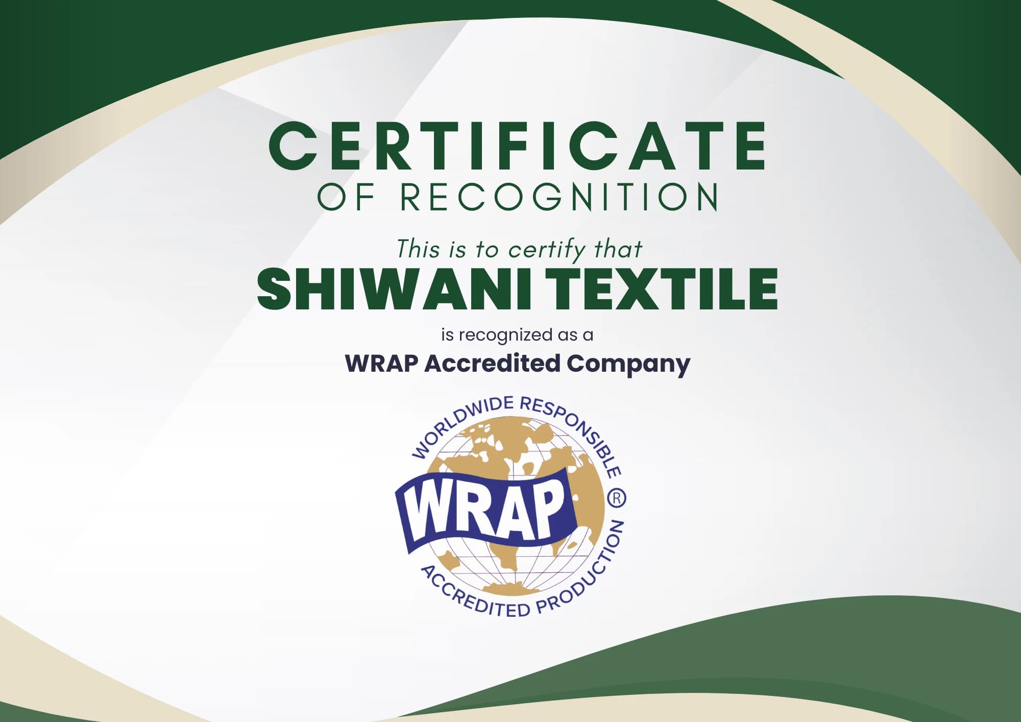 WRAP Certified